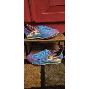 Puma Women 6.5 TFX Track Racing Spikes Cleats Shoes Running Teal Pink Yellow EUC